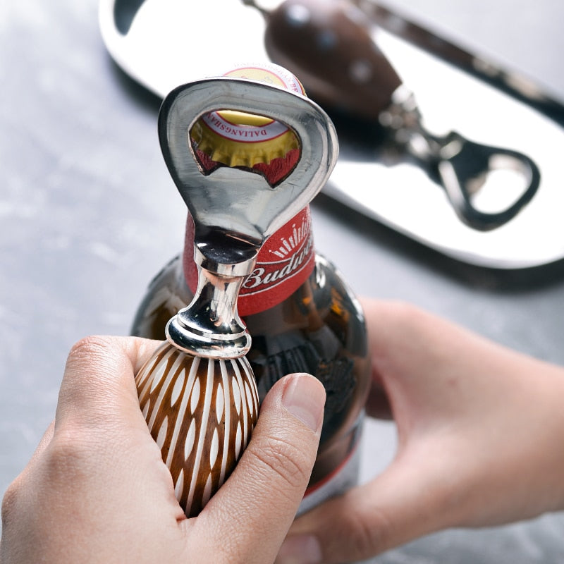 Wooden and Stainless Beer Bottle Opener 