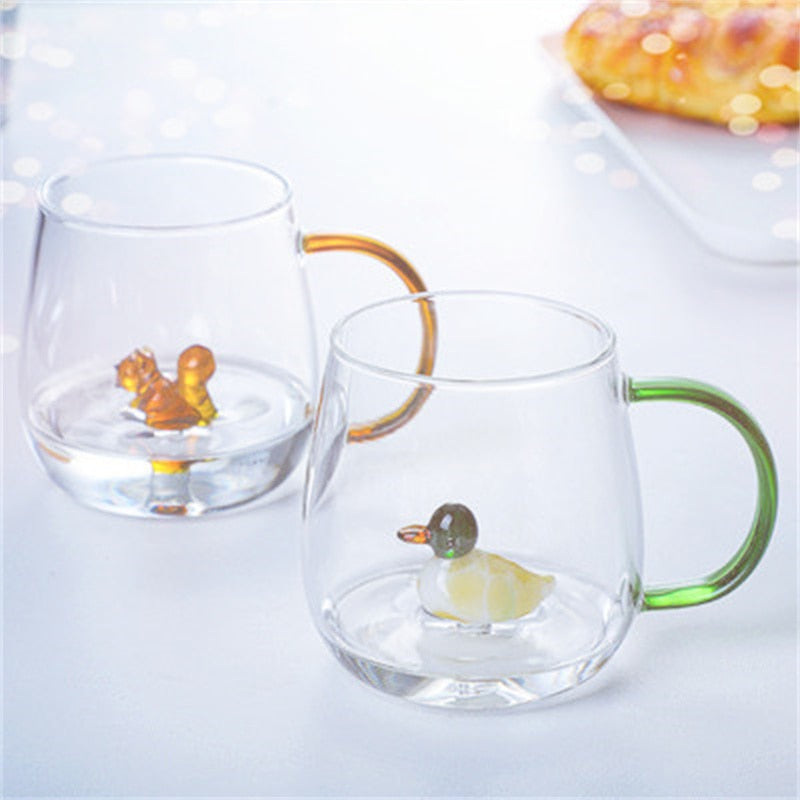 300ml Cute 3D Animal Farm Glass Cup Italy Ichendorf Design