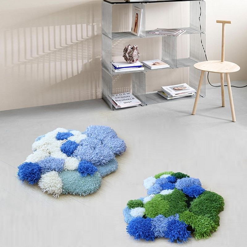 Moss Cloud Mixed Pile Wool Area Rug and Tapestry