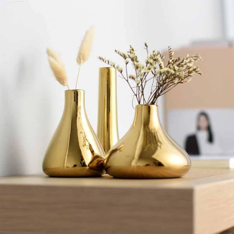 Decorative Accents Office Decoration Gold Plated Vase 