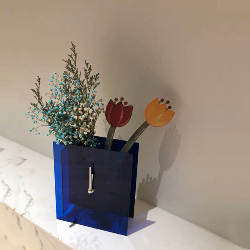 Decorative Accent Acrylic Clock which can be used as a Vase