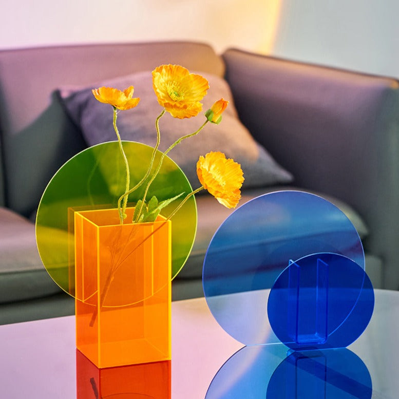 High Shine Translucent Acrylic Vases & Desktop Organizer