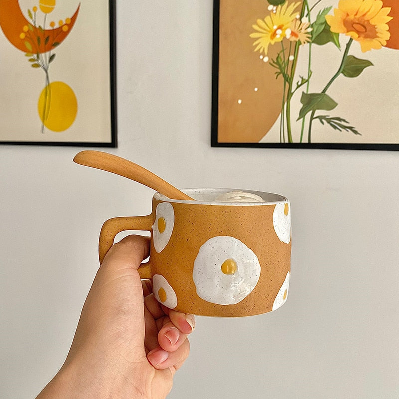 Painted Egg Ceramic Coffee Mug