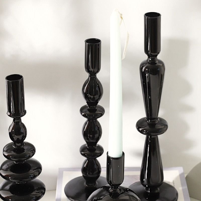 Floriddle Taper Candle Holders: Elegant Glass Candlesticks for
