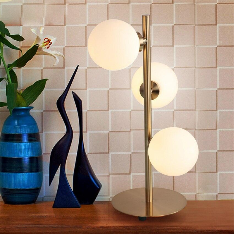 Triple Glass Globe LED Table Lamp