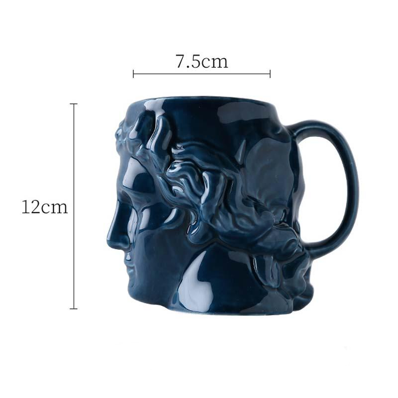 David's Head Ceramic Porcelain Mug