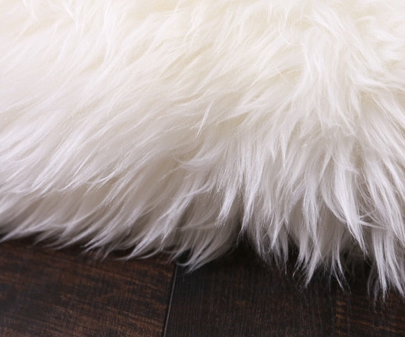 Genuine Sheepskin Wool Soft Fur Rug Throw