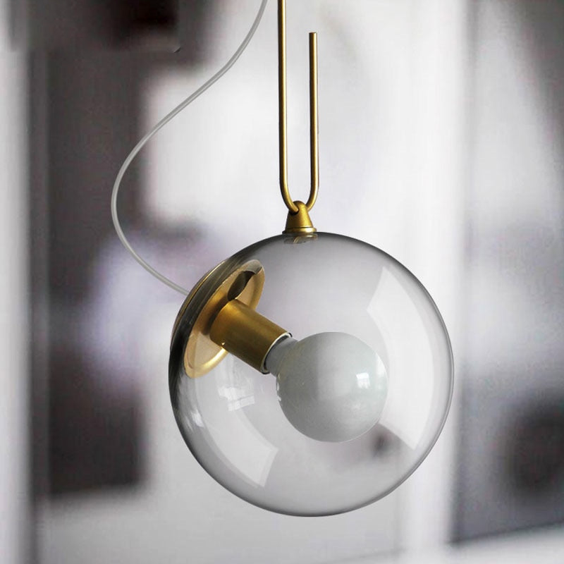 Metal Glass LED Ball Pendant Lamp