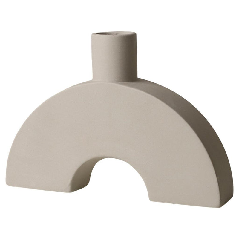 Ceramic Ivory Fancy-Abstract Shaped Vase Curved Bridge