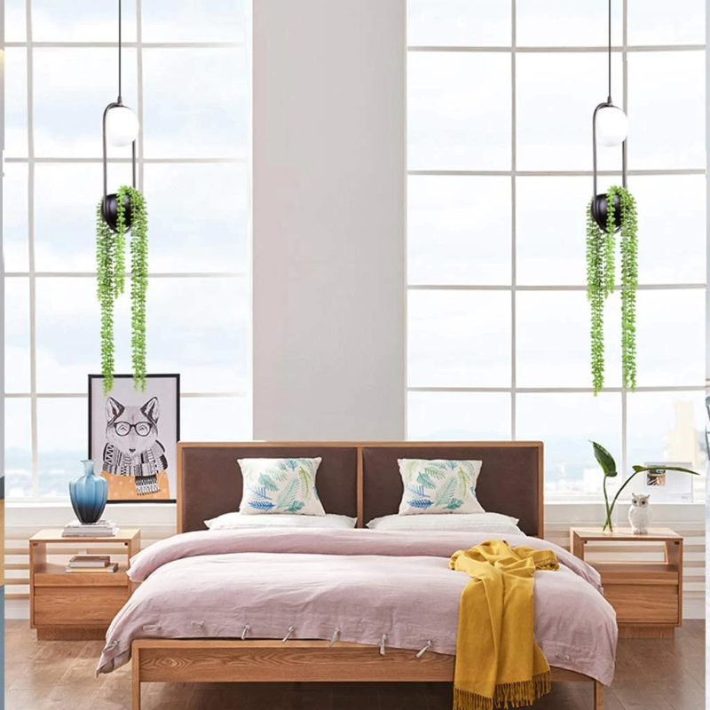 hanging plant box frame pendant light Hanging Garden Planter Globe Pendant Light