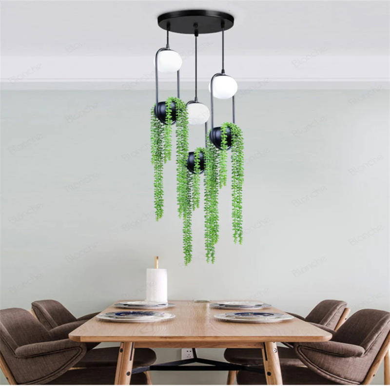 hanging plant with lights Hanging Garden Planter Globe Pendant Light - LED