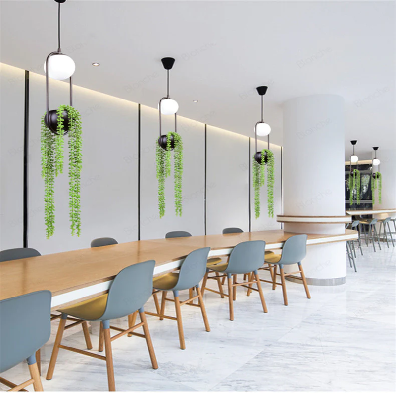 hanging plant light pendant Hanging Garden Planter Globe Pendant Light - LED