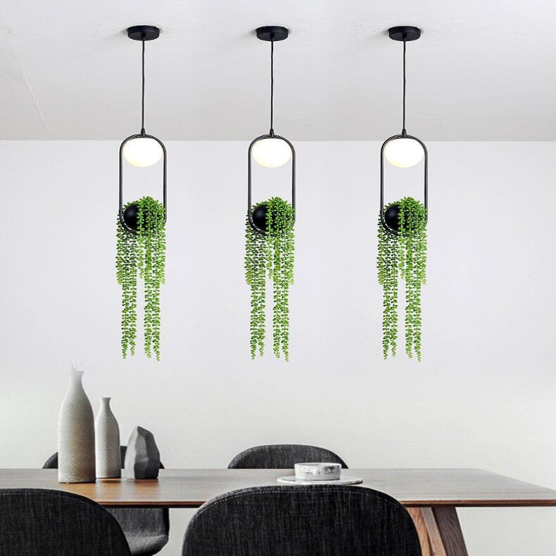 hanging light planter Hanging Garden Planter Globe Pendant Light