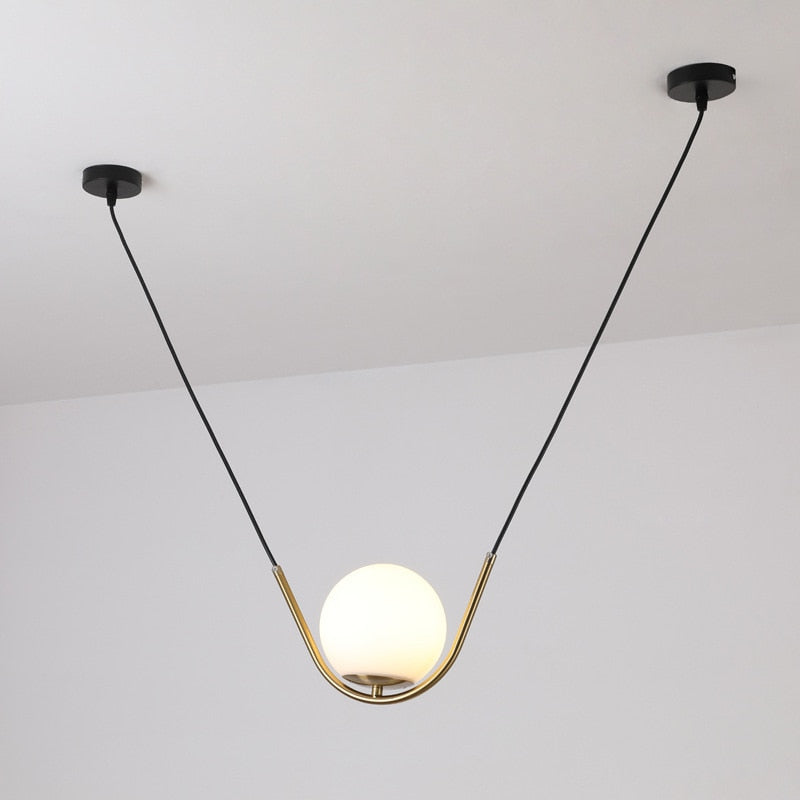 Glass Stone Double Line Pendant Lamp