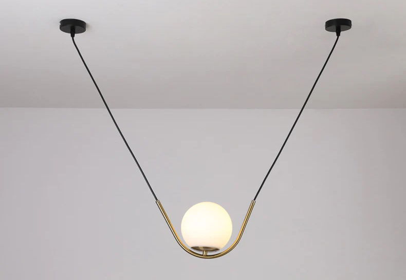 Glass Stone Double Line Pendant Lamp