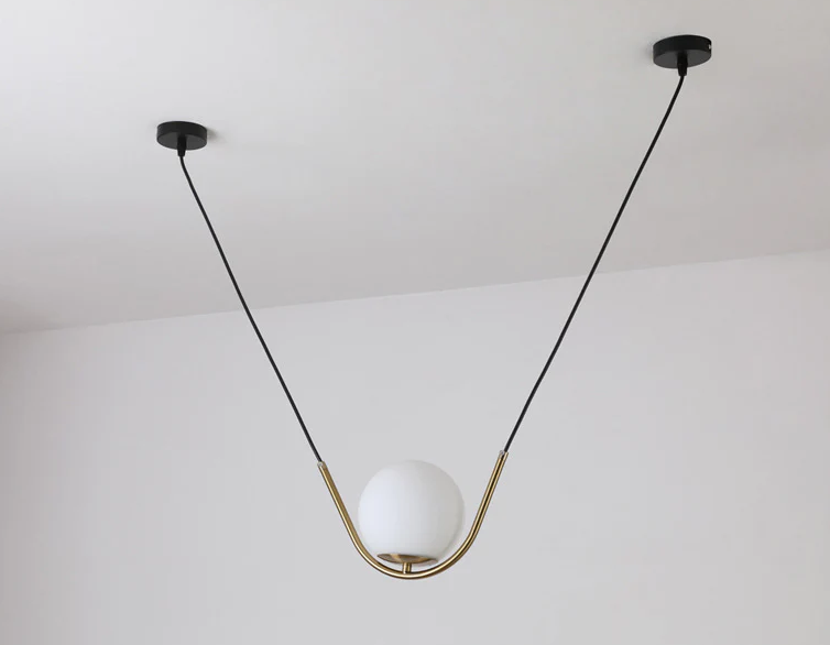 Glass Stone Double Line Pendant Lamp