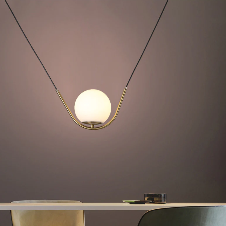 Glass Stone Double Line Pendant Lamp