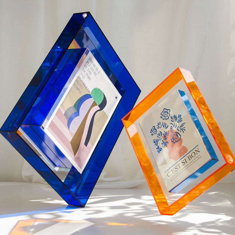 Colorfull floating picture frame acrylic minimalist design