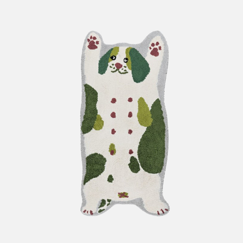 Abstract Polyester floor mat Funny Cat and Dog