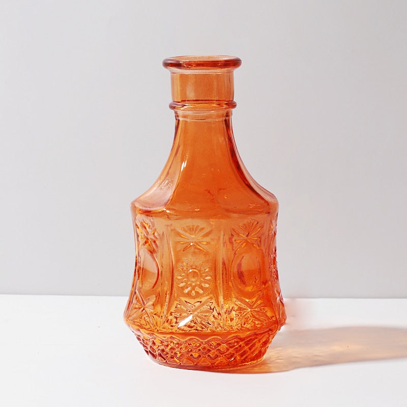 Flower Glass Vase with Unique Designs for Table Decoration