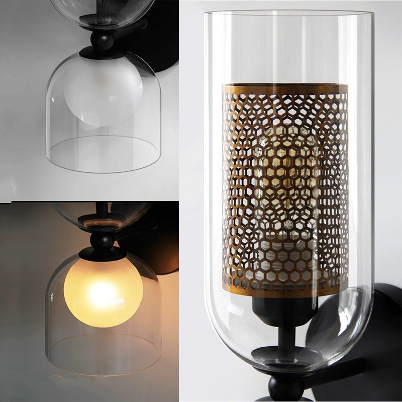 Double Head Glass Wall Lamp