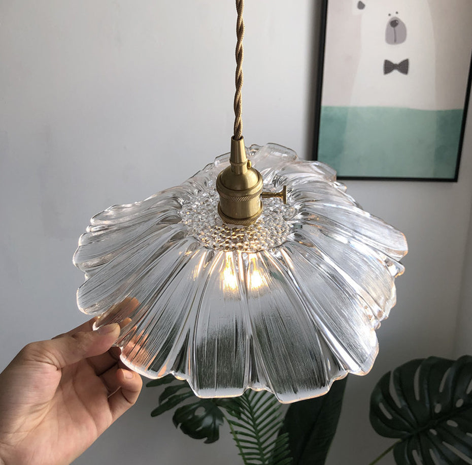 Amethyst Flower Retro Glass Pendant Light