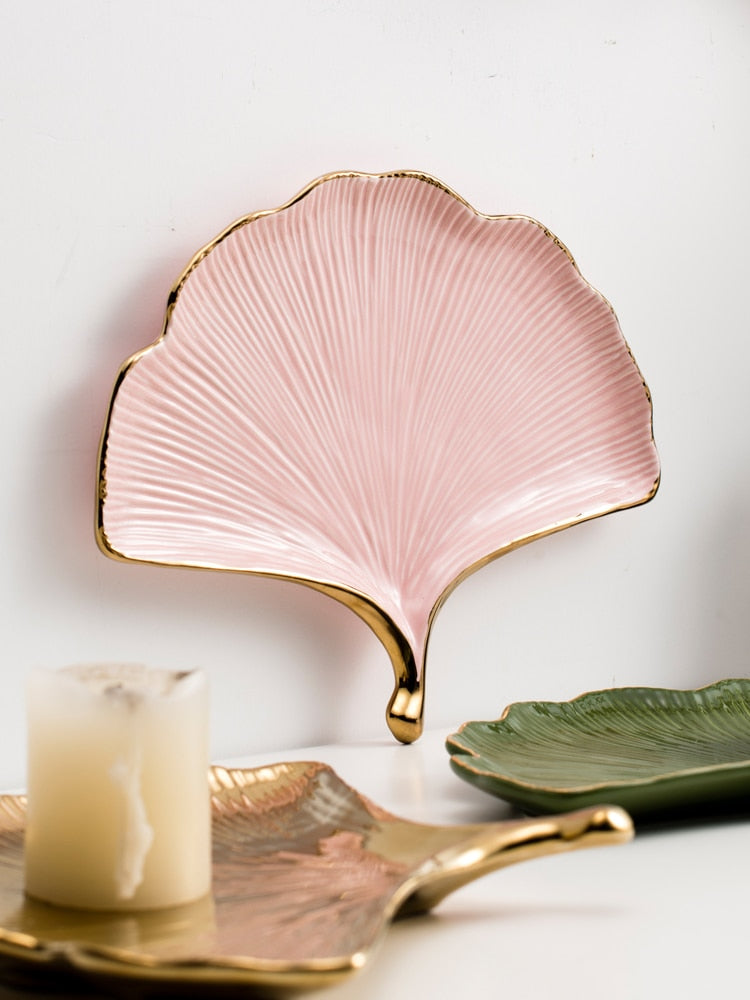 Decorative Accents Ceramic Plate Sundry Tray Trinket Organizer