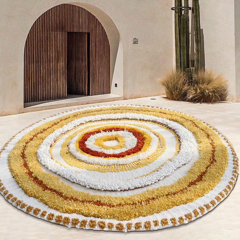 Organic Tufted Persian Wool Round Rug Handmade