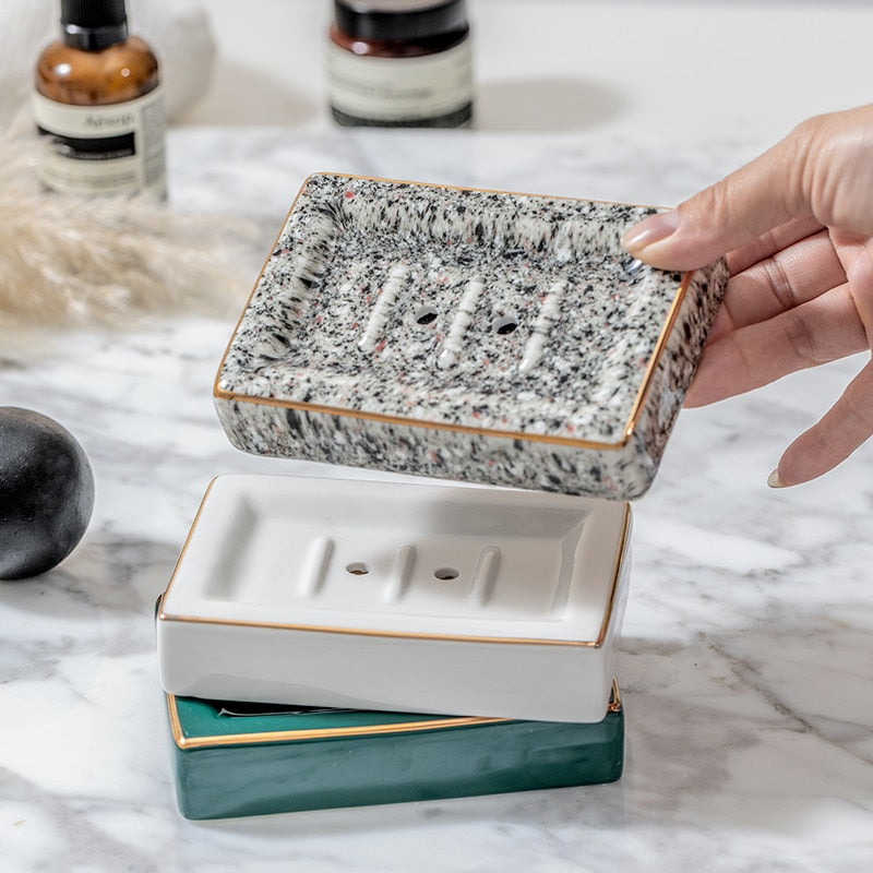 Storage Organize Portable Dish Holder Soap Ceramic for Home Decoration