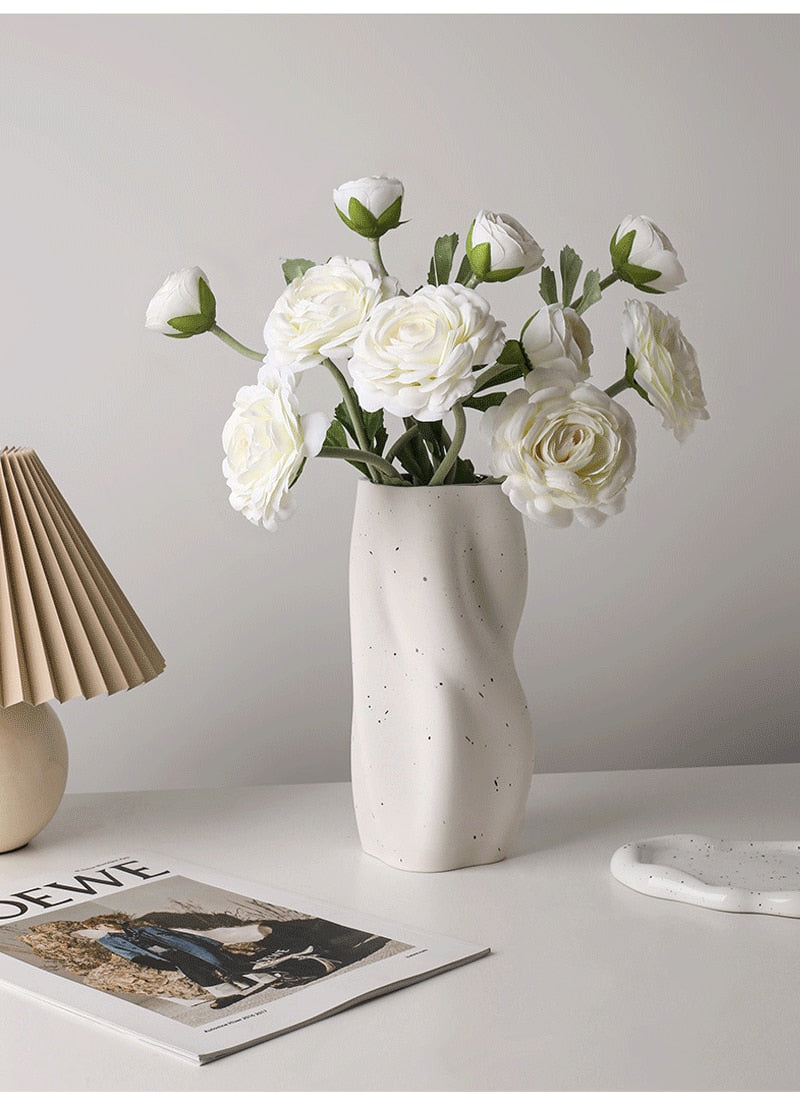 Twisted Ceramic Flower Vase