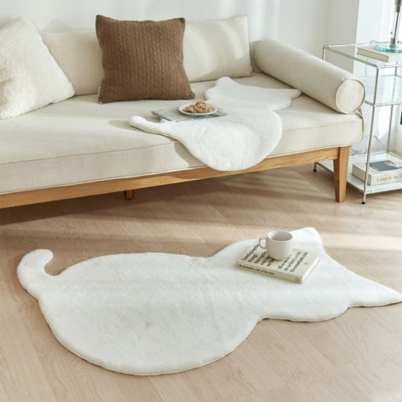 Cat Rug Shape Thicken Bath Carpet Plush Floor For Home Decoration