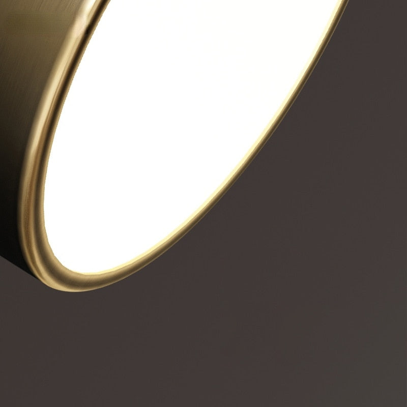 Round Gold Black Disc Metal Iron Ceiling Mounted Light 