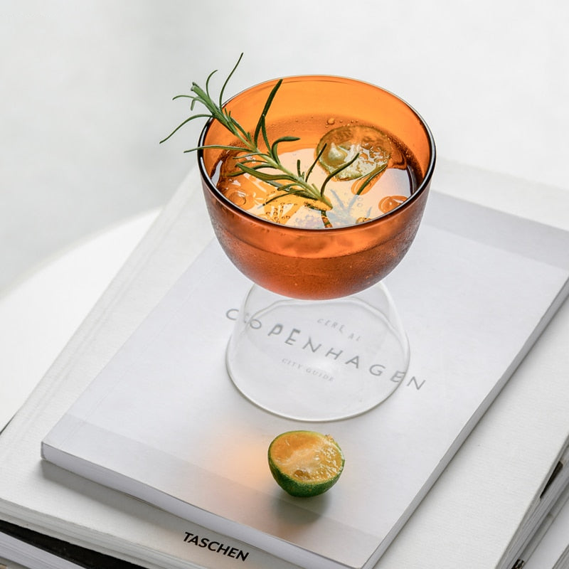 cocktail glasses hourglass shape multifunctional modern design rainbow glass
