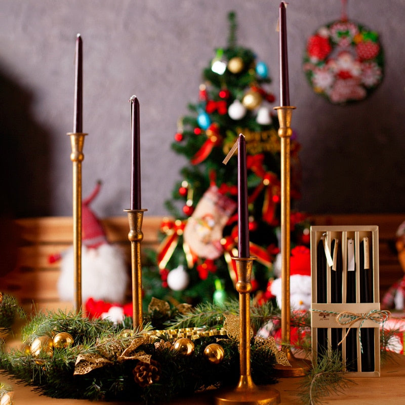 Metallic finish candle holiday Christmas Thanksgiving decoration