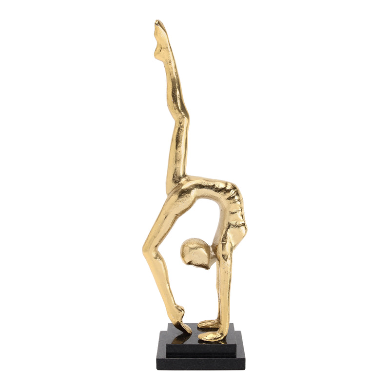 Yoga Namaste Pose Art Sculpture Cast Gold Graphite and marble Statue Decor