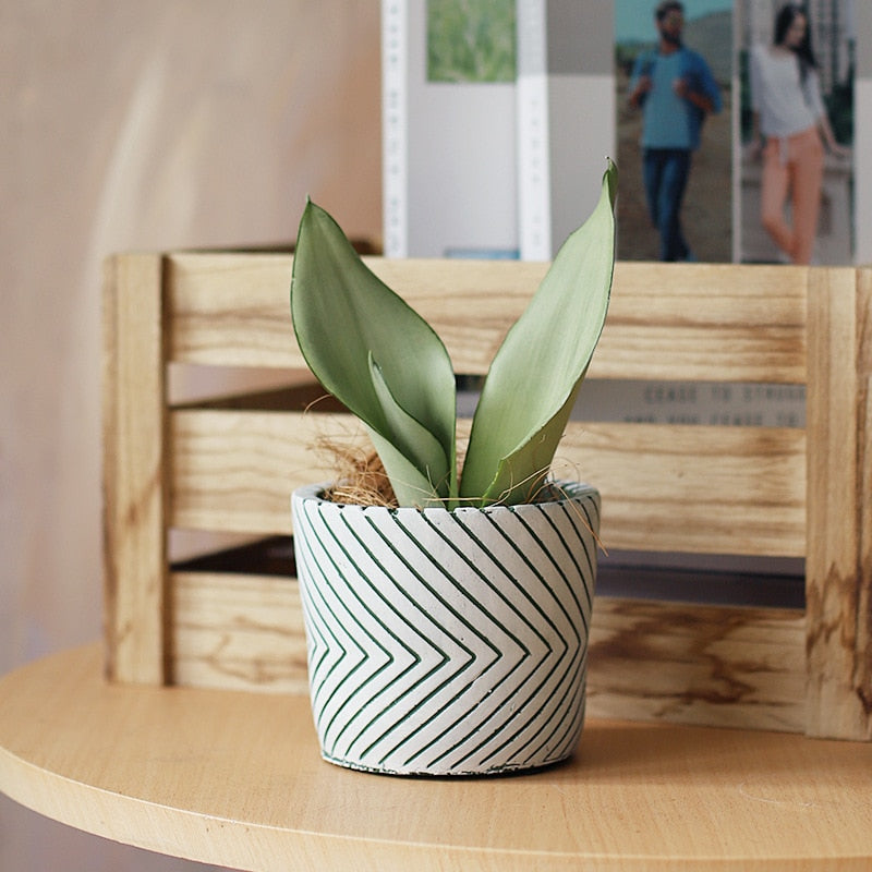 ceramic potted plants Imprint Painted Ceramic Planters – Letifly Lights & Decor