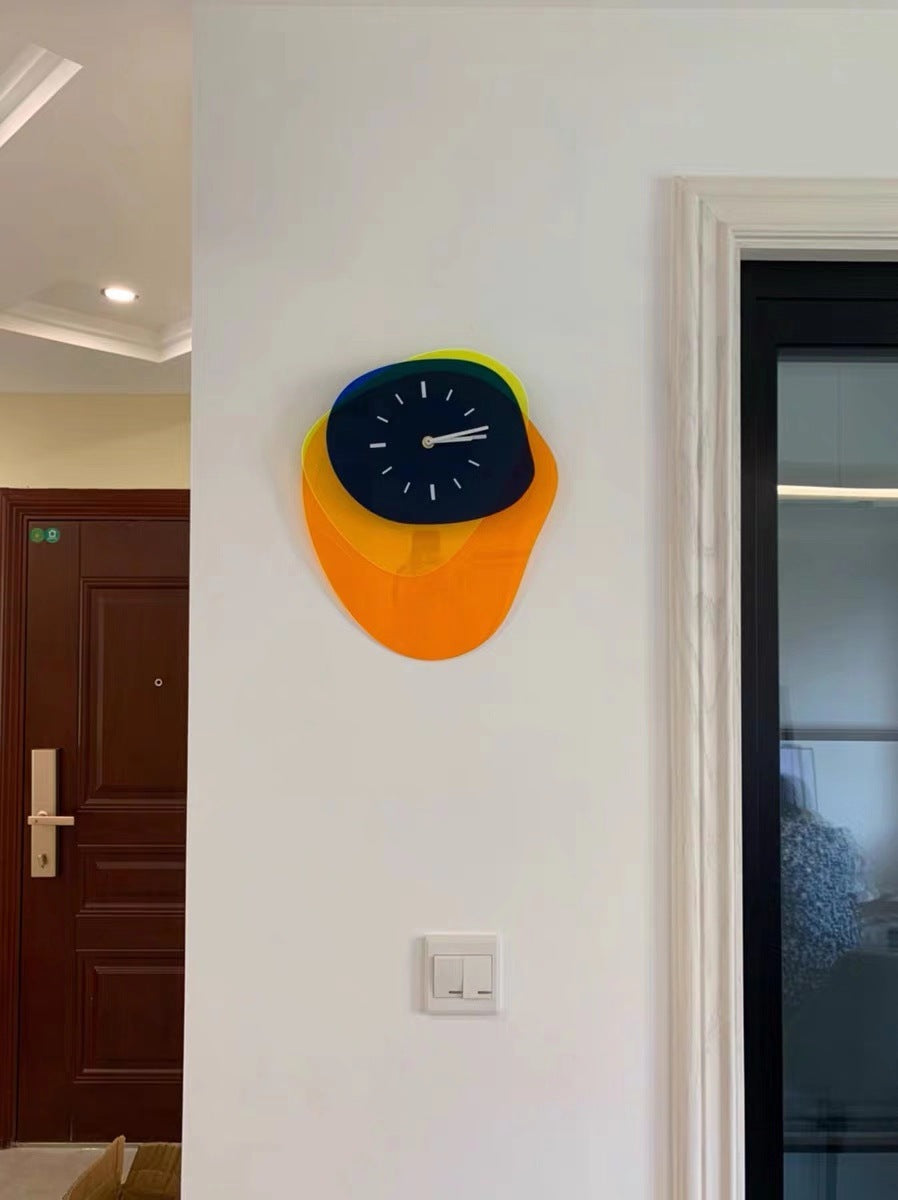 Wall Accents Irregular Clock Design in Creative Acrylic Home Decoration