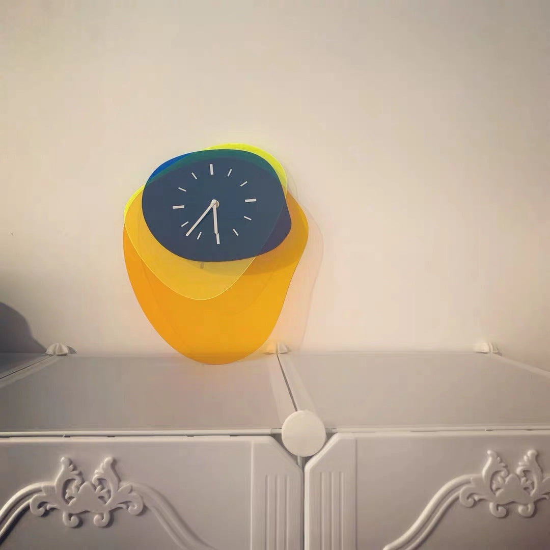 Wall Accents Irregular Clock Design in Creative Acrylic Home Decoration