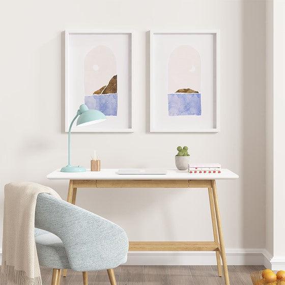 Island Views Window Scene Printed Framed Graphic