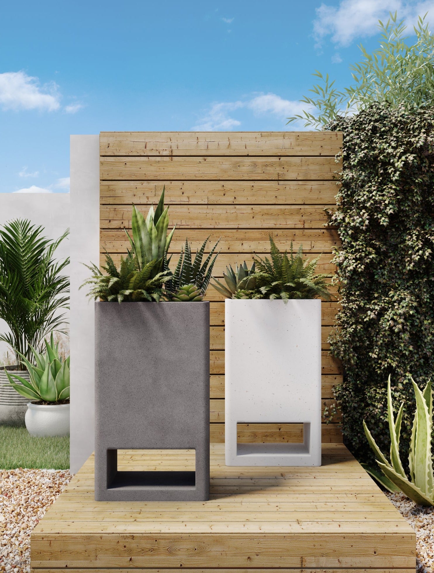 ivory planter pot Ivory Terrazzo Modular Planter – Letifly Lights & Decor