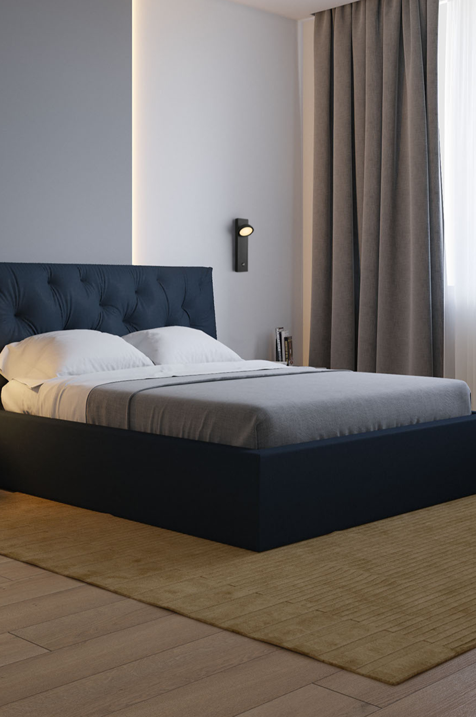 Vertical Rectangle Black Aluminum Wall Lamp
