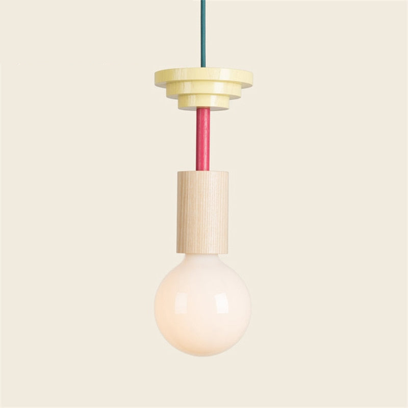 Jenga Colored Wood Blocks LED Pendant Light