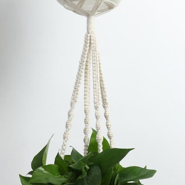 Boho Chic Hanging Planter for Modern Home Decor in Hemp and Canvas –  Letifly Lights & Decor