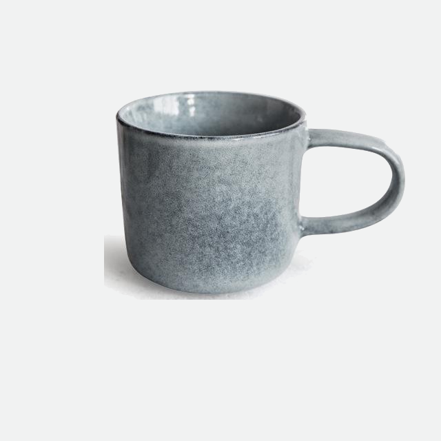 Creative Porcelain Coffee Cup Milk Ceramic European Red Tea Cups Set with Handle High quality Cement color