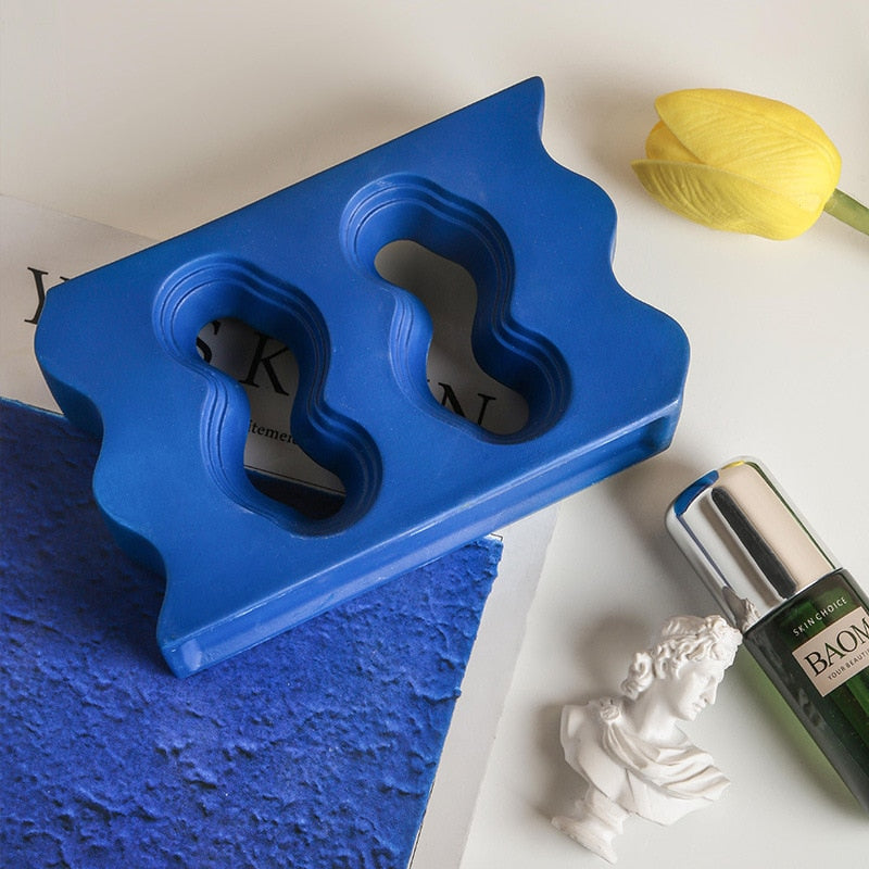 Klein Blue Wavy Vase