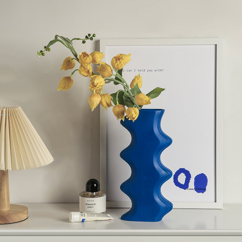 Klein Blue Wavy Vase