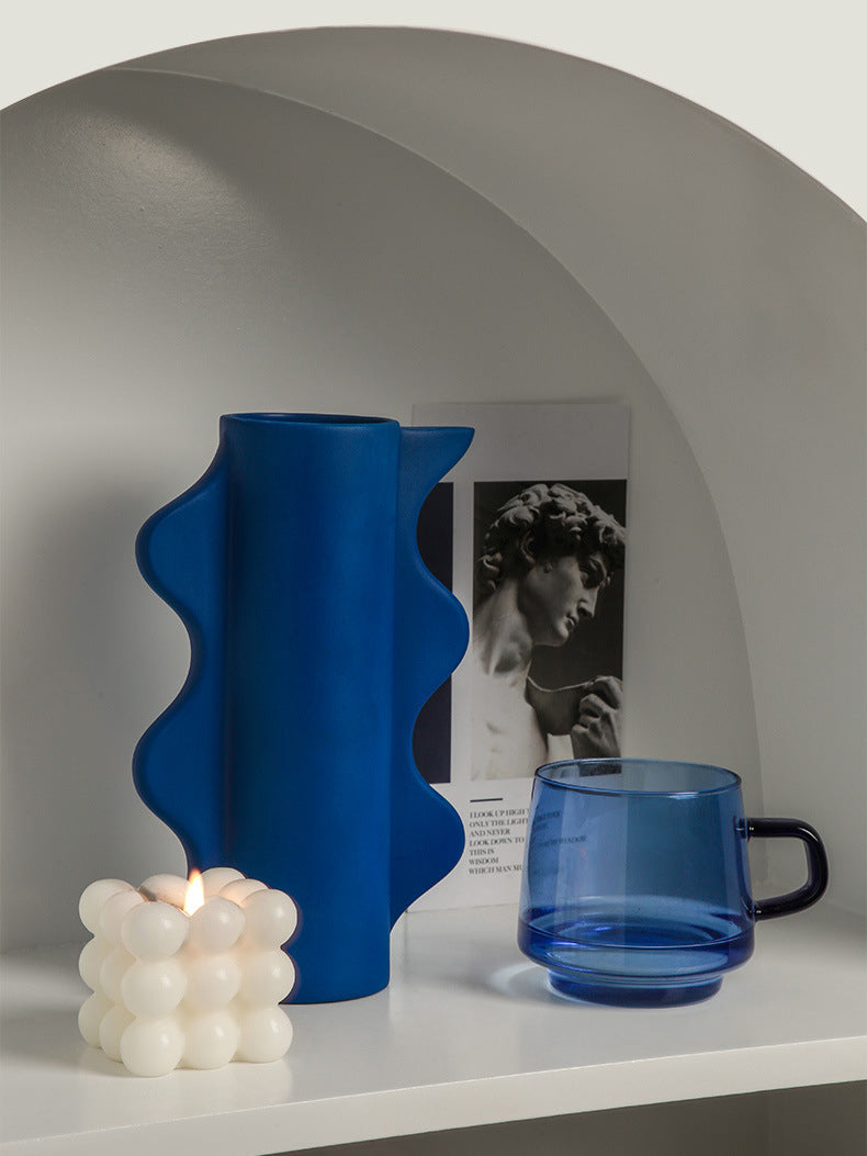 Klein Blue Wavy Vase
