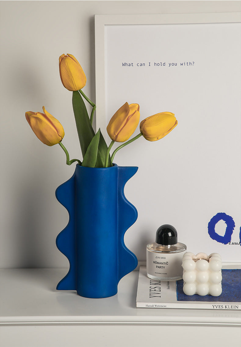 Klein Blue Wavy Vase