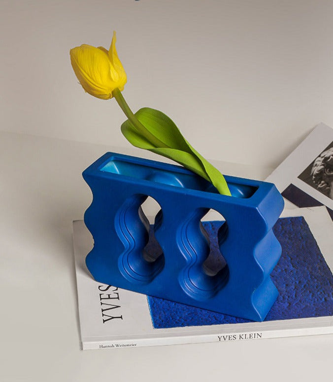 Klein Blue Wavy Vase