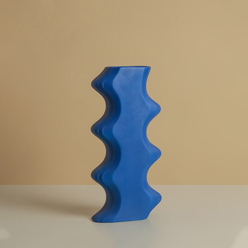 Klein Blue Wavy Vase